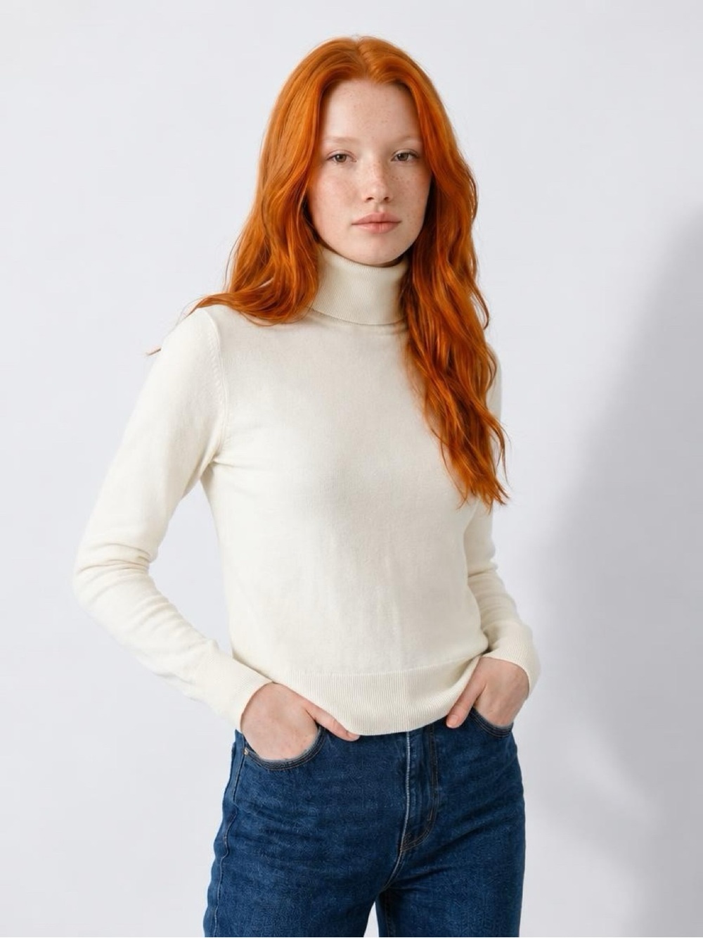 H&M Cream Turtleneck Sweater